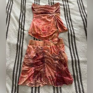 tigermist orange skirt set